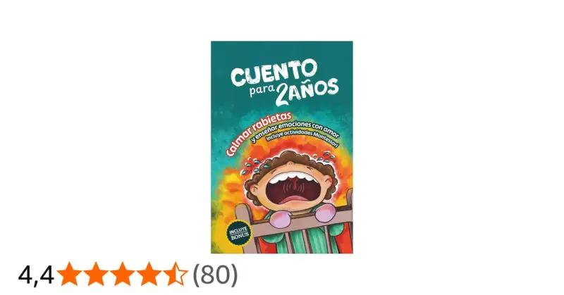 Libro "Cuento para 2 años" para calmar berrinches y enseñar emociones. Incluye actividades Montessori.